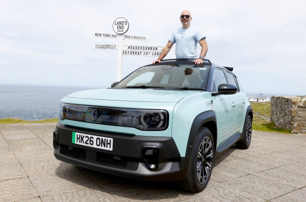 Renault 4 E-Tech electric ‘Plein Sud’ charged by solar power to drive from Land’s End to John O’Groats to celebrate the Summer Solstice